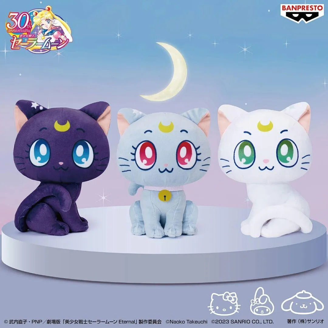 Sailor Moon Eternal x Sanrio Characters Plush Artemis Diana Luna Set Prize Japan